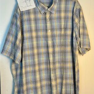 Alan Flusser Blue and Yellow Plaid Casual Shirt retails $300